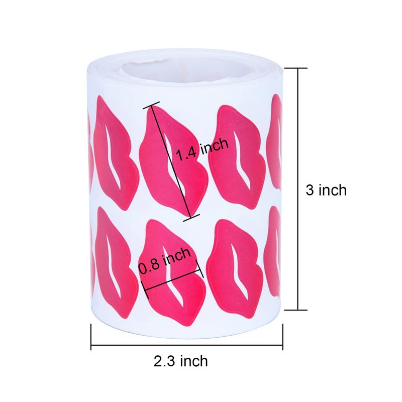 Sunmns Lips Stickers, Perforated Self Adhesive Kisses Stickers, Total 1000 Pieces Per Roll, Rose Red - Image 3
